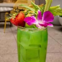 Kale Apple Cooler · Juiced Fresh In-House! . Kale, Fuji apple, cucumber and lemon.. Boost your juice!  Add a wel...