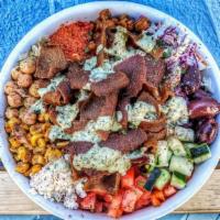 Remix Bowl · Your choice of protein, dill-tahini quinoa, tomato, cucumber, roasted corn, feta, harissa, k...