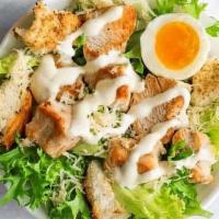 Caesar Salad · Lettuce, Cucumbers, Boiled Egg, Parmesan Cheese, Croutons!