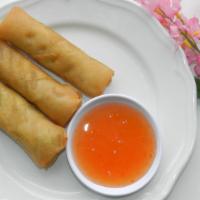 3 Vegetable Spring Roll · Cabbage, transparent noodles, carrots and green onions.