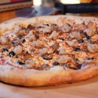 Gourmet House (Large) · Greek's® Italian sauce, a touch of Spanish onions, select blended cheeses, meatballs, sliced...