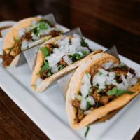 Chorizo Street Tacos · Spicy, House-made chorizo tacos