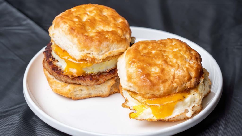 Egg & Cheese Biscuit · Add bacon sausage or turkey sausage for an additional charge.