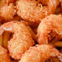Shrimp Basket · Fried shrimp with seasoned fries (½ lb)