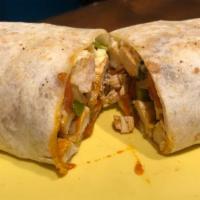 Fajita Burrito · Chicken or steak fajitas, lettuce, beans, cheese.