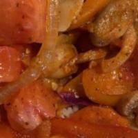 Veggie Ghallaba Sandwich · peppers ,onion,tomato,mushroom hummos ,spices
