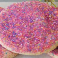 Sugar Cookie · Our classic Butter Cookie topped with colourful sugary sprinkles.