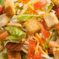 House Salad · Fresh lettuce, tomatoes, cheese, and croutons with your choice of dressing. 360 cps.