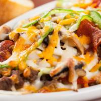 Combo Pasta · Sausage, pepperoni, salami, beef, green peppers, mushrooms, and onions, smothered in cheese ...