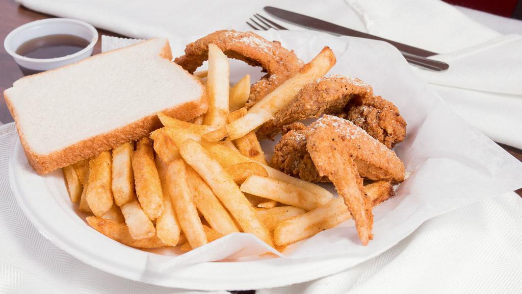 3 Wing Meal · Served with fries.