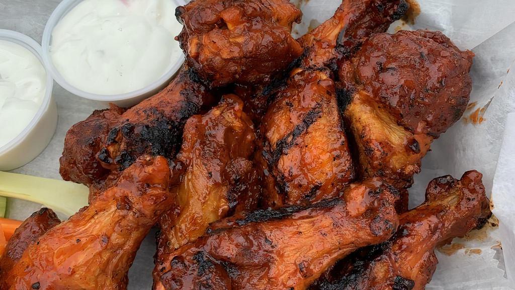 Party Wings · Traditional jumbo party wings with choice of buffalo, teriyaki, BBQ, and Cajun dry rub, or plain.