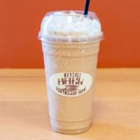 Blended Caramello · A delicious blend of espresso, milk, and ghirardelli caramel topped with whipped cream.