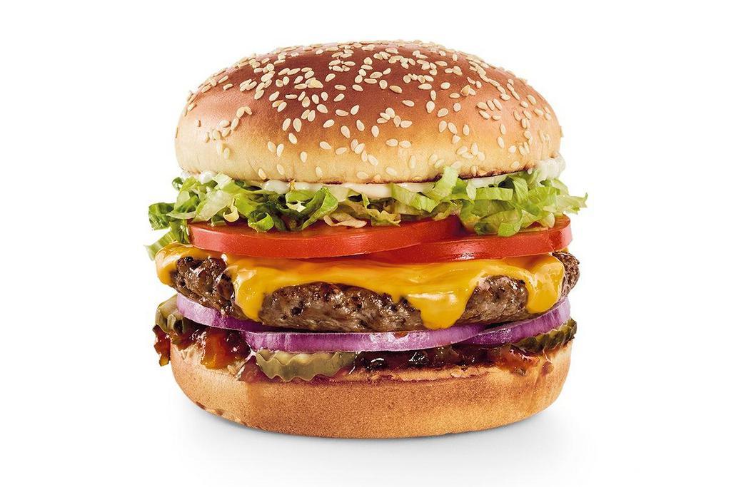 New! The Impossible™ Cheeseburger · A delicious, fire-grilled patty made from plants. . Red’s pickle relish, red onions, pickles, lettuce, tomatoes, mayo and your choice of cheese.. Learn more at RedRobin.com/Impossible