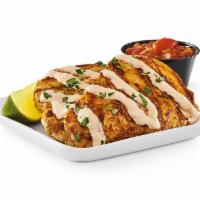 Ensenada Chicken™ Platter · One or two ancho-grilled chicken breasts, house-made salsa and salsa-ranch dressing. Served ...