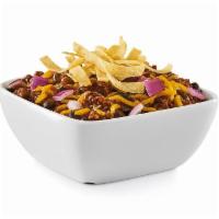 Red’S Chili Chili™ · Ground beef simmered with spices, beans and peppers. Topped with Cheddar, red onion and tort...