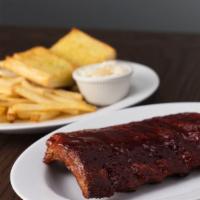 Half Slab Bbq Ribs Dinner · Slow cooked and smoked ribs with Rosati's special BBQ sauce. Comes with fries and coleslaw o...