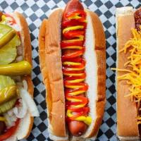 All Beef Hot Dog · All Beef Hot Dog that still has that signature snap when you bite it topped with your choice...