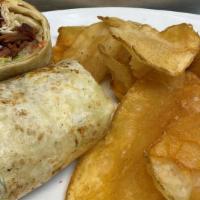 Blt Wrap · Crisp bacon, lettuce, tomato and mayo rolled in a fresh flour tortilla.