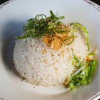 Steamed Jasmine Rice (Gf/Df) · Dairy free, gluten free. Galangal, lemongrass, fried onion, scallion.