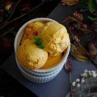 Homemade Ice Cream · Mango or pistachio flavor.