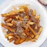 Beef Potatoes Stir Fried · Garlics, potatoes, onions