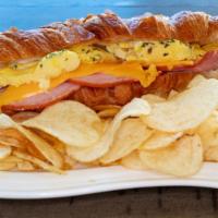 Canadian Bacon, Egg And Cheese Croissant  · 
