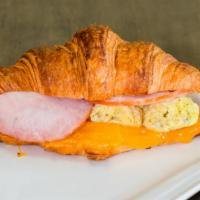 Turkey Or Ham, Egg And Cheese Croissant · Choose your favorite, Turkey or Ham.