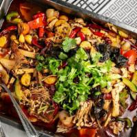 Cheng Du Special Grilled Fish (Whole Fish) 成都香烤活鱼 · Hot and spicy.