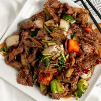 Lamb With Cumin Spice 孜然羊肉 · Hot and spicy.