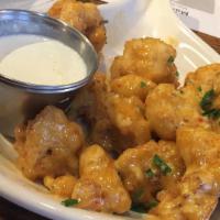 Cry Baby Cauliflower · Vegetarian. Fried cauliflower tossed in cry baby sauce, blue cheese dressing.