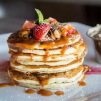 Original · Four pancakes. Add your choice of toppings  for an additional charge.