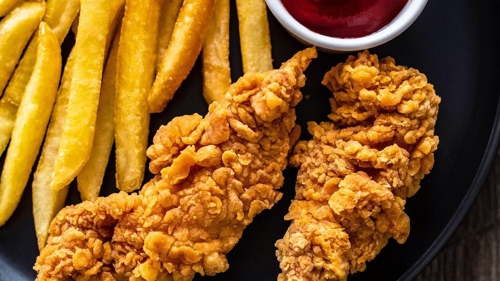 3Pc Chicken Tender · 3 tenders, french fries, coleslaw, and garlic bread.
Dipping sauce on the side.