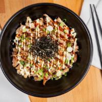 Char Siu Donburi · Hand sliced char siu pork, Japanese mayo, chef special sauce, green onion, rice seasoning no...