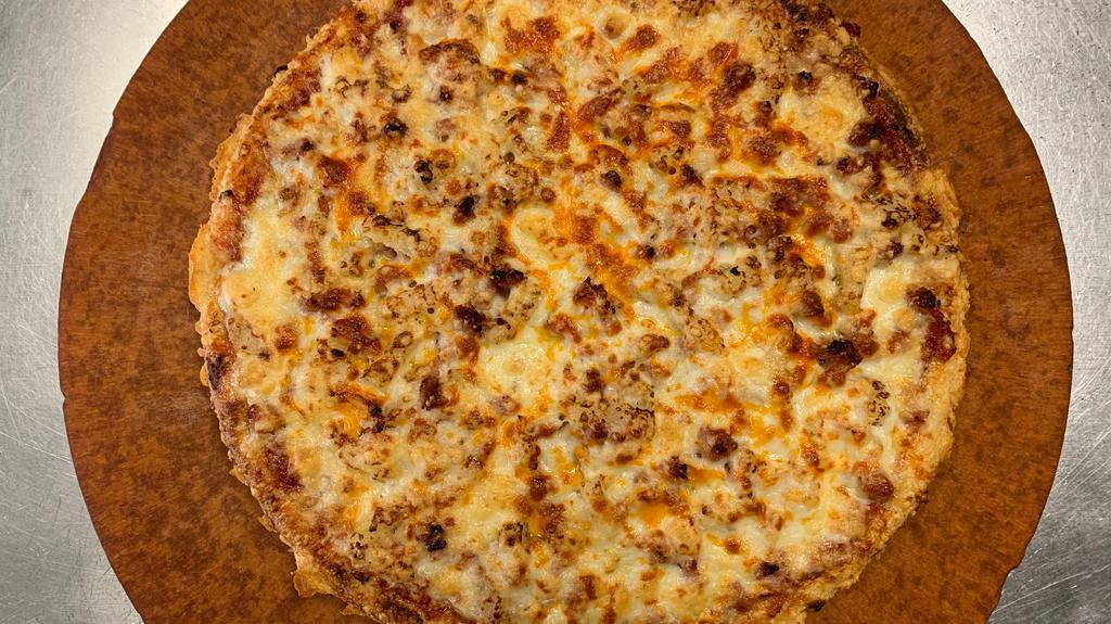 Tropical Hawaiian Pizza · Canadian bacon, smoked bacon, pineapple, cheddar cheese and Sarpino's gourmet cheese blend. Served with your choice of dipping sauce.