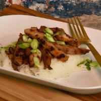 Basic Chick - Single · Grilled Filipino bbq chicken over white rice, topped with green onions.