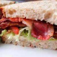 Blt Breakfast Sandwich · Beef bacon lettuce tomatoes on white toast