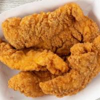 Chicken Tenders · Chicken tenders served with ketchup, barbeque sauce, honey mustard, Asian or ranch dressing.