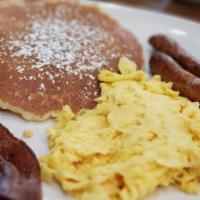 Breakfast Combo · Two eggs your way 2 bacon strips 2 sausage and 2 mini waffles. served with fresh squeezed or...