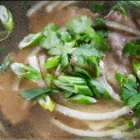 Pho · Sliced beef beef tripe meatballs shrimp rice noodles onion beef broth bean sprouts basil jal...