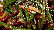 Green Beans · Lemongrass tamarind paste chilis onions red bell peppers shiitake.
