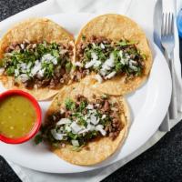 Tacos · Grilled Steak or Chicken with Onions, and Cilantro