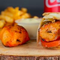 Chicken Sheesh Tawook (Combo) · Cubes of chicken breast seasoned with Middle Eastern spices and grilled with Arabic pickles,...