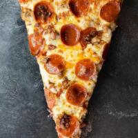 Meat Lovers Jumbo Slice · Sausage, pepperoni, and bacon.