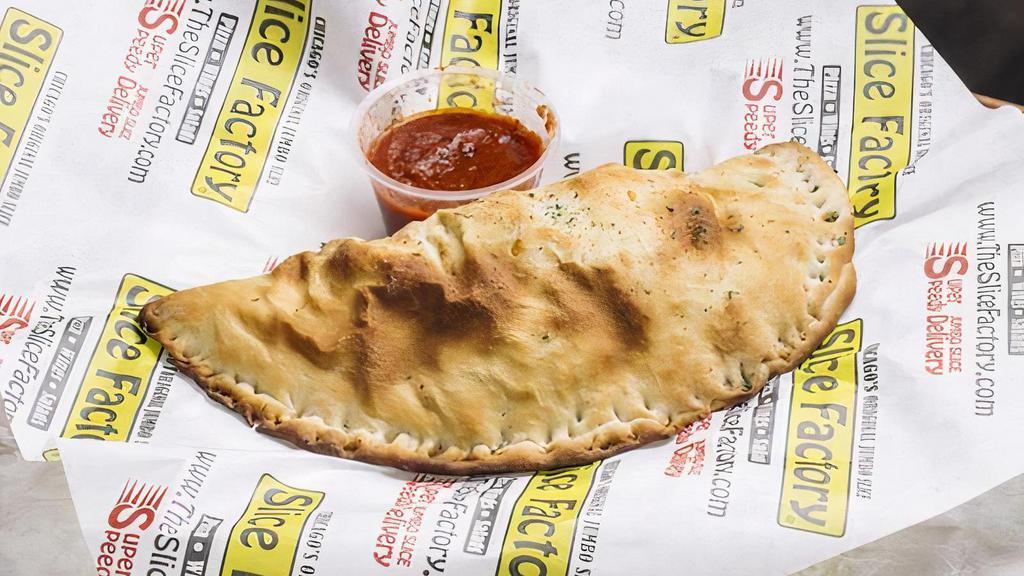 Jumbo Pizza Puff · Our 10' Pizza filled with pizza sauce, mozzarella cheese and choice of tpings then turned over and baked or fried to perfection.