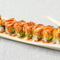 New Orleans Roll (8) (Spicy) · Spicy. Shrimp tempura, topped w. tuna, salmon, escolar, krab stick, seaweed salad, crispy cr...
