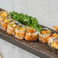 Shrimp Tempura Roll (8) · Shrimp tempura, cucumber, masago, eel sauce.
