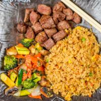 Hibachi Filet Mignon · Gilled in our special hibachi sauce w. fried rice or steamed rice and vegetable. Served w. c...
