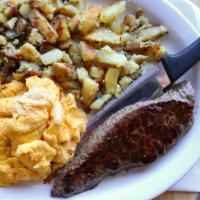 Steak And Eggs · Gluten Free Option available. 7 oz coulotte steak, served with two eggs