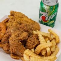 Monday Special. (6)Shrimp(3)W.Dings(2)Fish&Pop! · (6)LG.Shrimp(3)pc.Wing Dings and(2)pc.Fish & POP
Choice; (Whitig/Tilapia or Catfish)