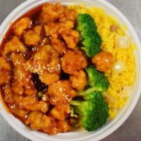 General Tso'S Chicken · Hot & spicy. Our most popular dish of breaded chicken bites tossed in with red peppers, garl...